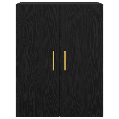 Wandschrank Schwarz Eichen-Optik 69,5 x 34 x 90 cm