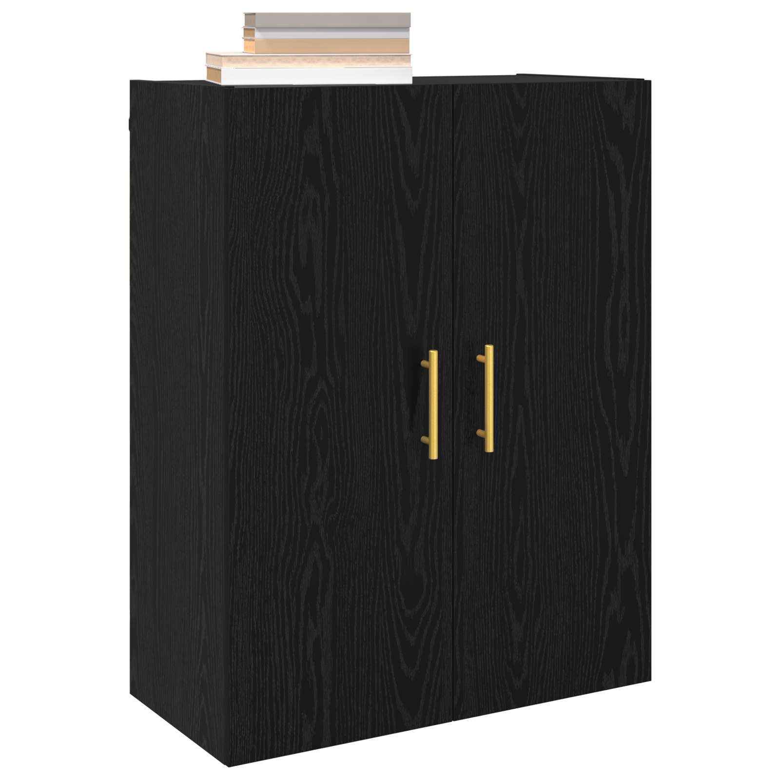 Wandschrank Schwarz Eichen-Optik 69,5 x 34 x 90 cm