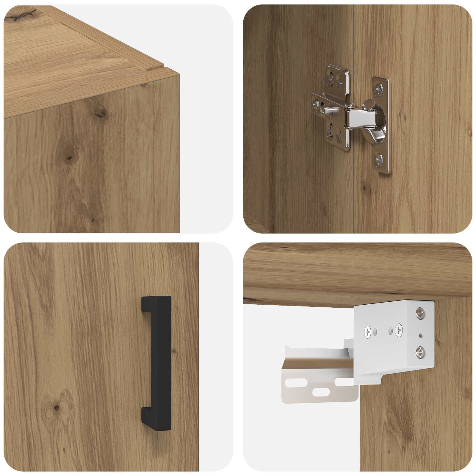 Wandschrank Artisan-Eiche 69,5 x 34 x 90 cm Holzwerkstoff