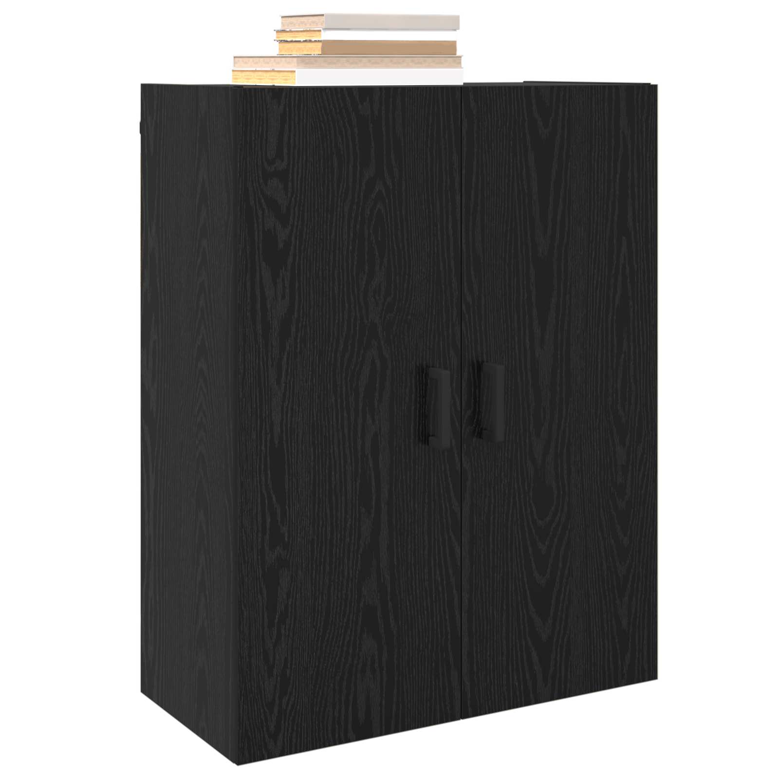 Wandschrank Schwarz Eichen-Optik 69,5 x 34 x 90 cm