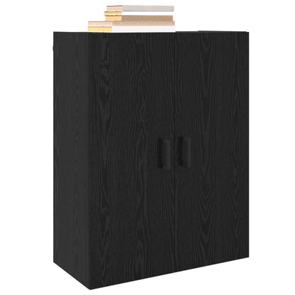 Wandschrank Schwarz Eichen-Optik 69,5 x 34 x 90 cm