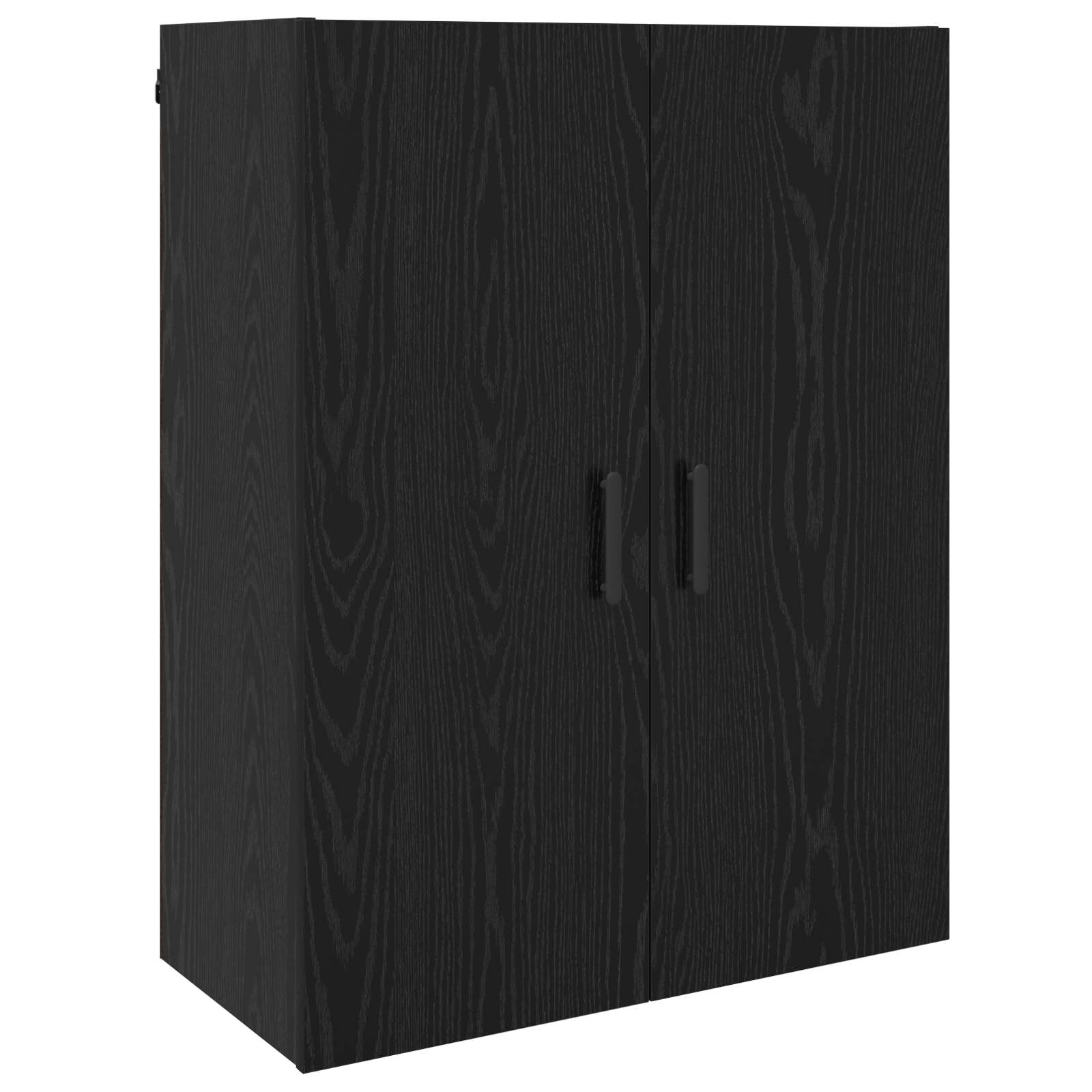 Wandschrank Schwarz Eichen-Optik 69,5 x 34 x 90 cm