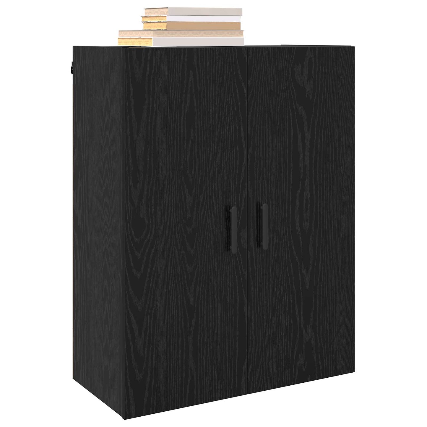 Wandschrank Schwarz Eichen-Optik 69,5 x 34 x 90 cm
