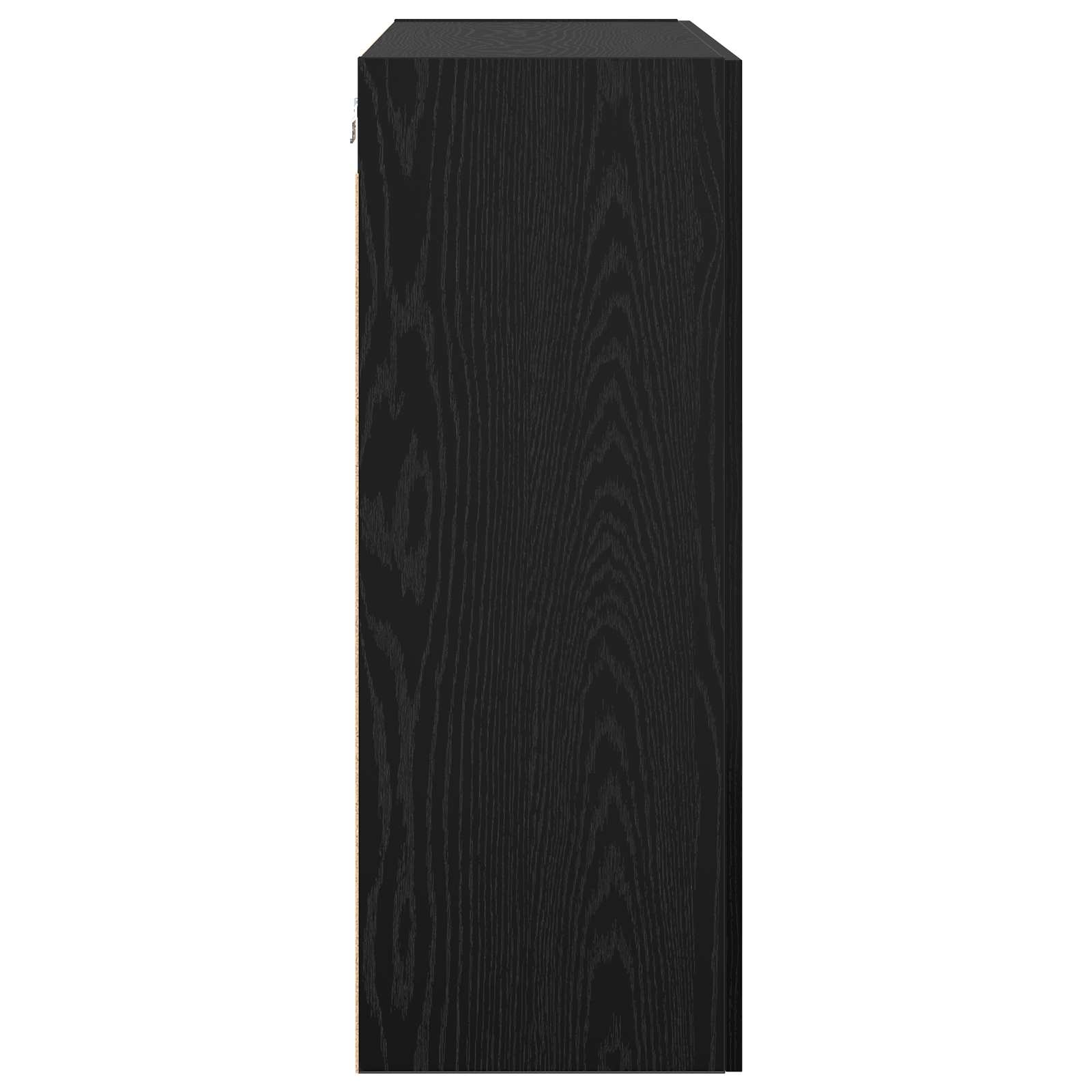 Wandschrank Schwarz Eichen-Optik 69,5 x 34 x 90 cm