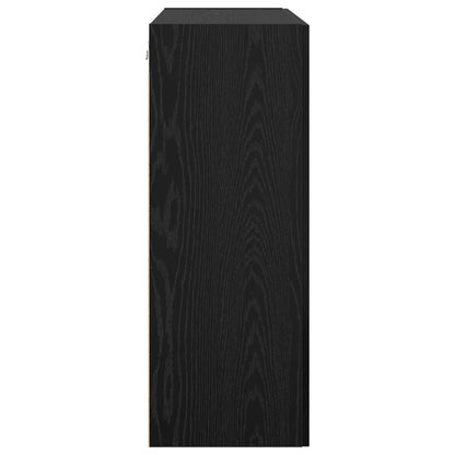 Wandschrank Schwarz Eichen-Optik 69,5 x 34 x 90 cm