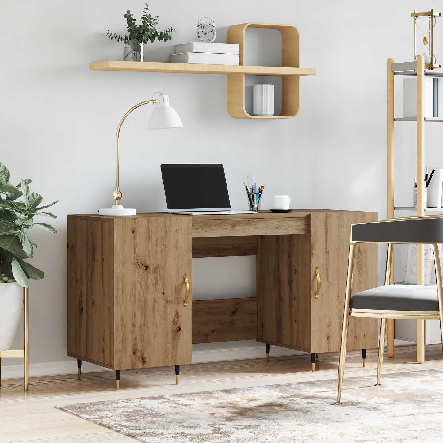 Schreibtisch Artisan-Eiche Holzwerkstoff 140 x 50 x 75 cm