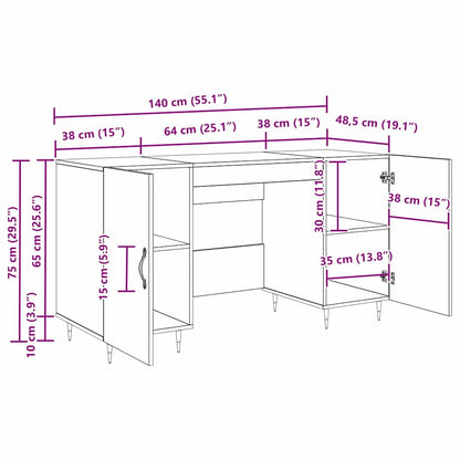 Schreibtisch Artisan-Eiche Holzwerkstoff 140 x 50 x 75 cm