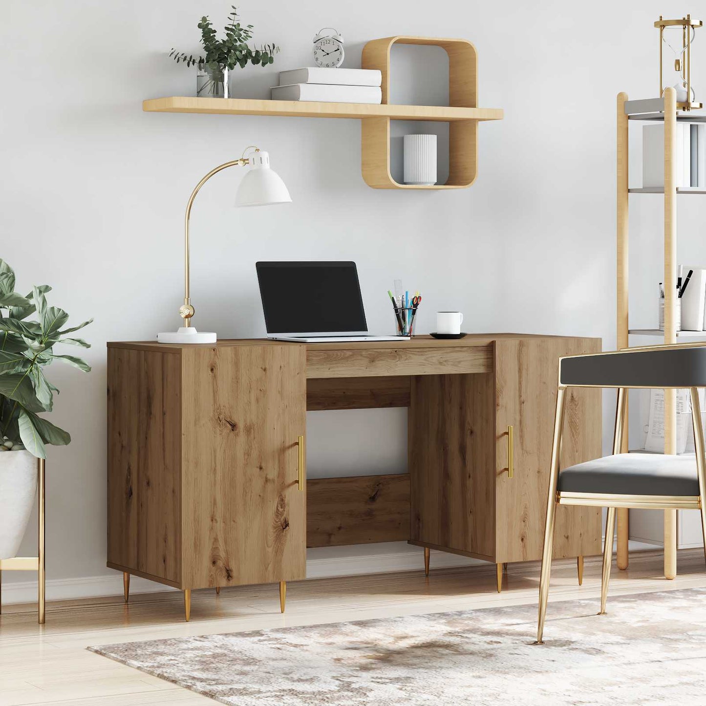 Schreibtisch Artisan-Eiche Holzwerkstoff 140 x 50 x 75 cm