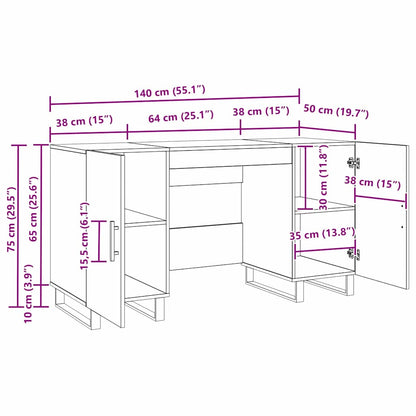 Schreibtisch Artisan-Eiche Holzwerkstoff 140 x 50 x 75 cm