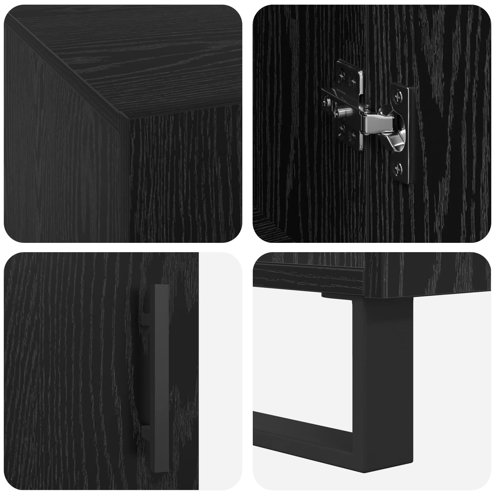 Schreibtisch Schwarz Eichen-Optik Holzwerkstoff