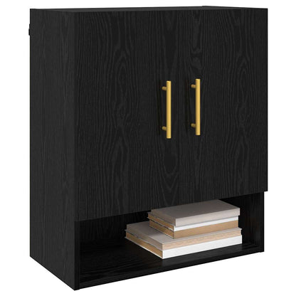 Wandschrank 60 x 31 x 70 cm Holzwerkstoff Schwarz Eichen-Optik