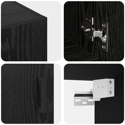 Wandschrank 60 x 31 x 70 cm Holzwerkstoff Schwarz Eichen-Optik
