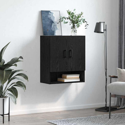Wandschrank 60 x 31 x 70 cm Holzwerkstoff Schwarz Eichen-Optik
