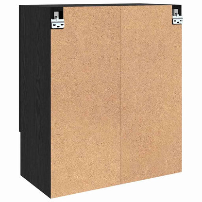 Wandschrank 60 x 31 x 70 cm Holzwerkstoff Schwarz Eichen-Optik