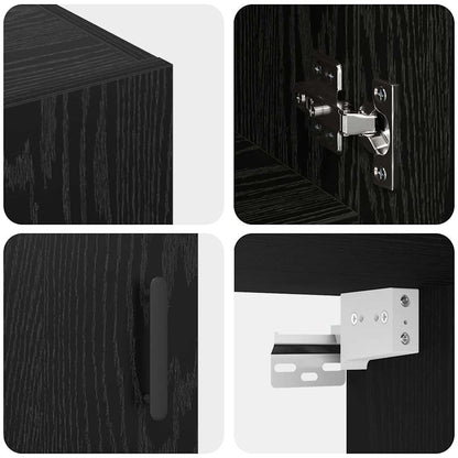 Wandschrank 60 x 31 x 70 cm Holzwerkstoff Schwarz Eichen-Optik
