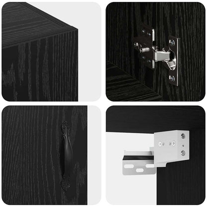 Wandschrank 60 x 31 x 60 cm Holzwerkstoff Schwarz Eichen-Optik