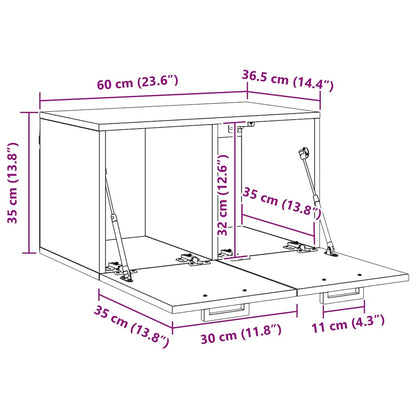 Wandschrank 60 x 36,5 x 35 cm Holzwerkstoff Artisan-Eiche