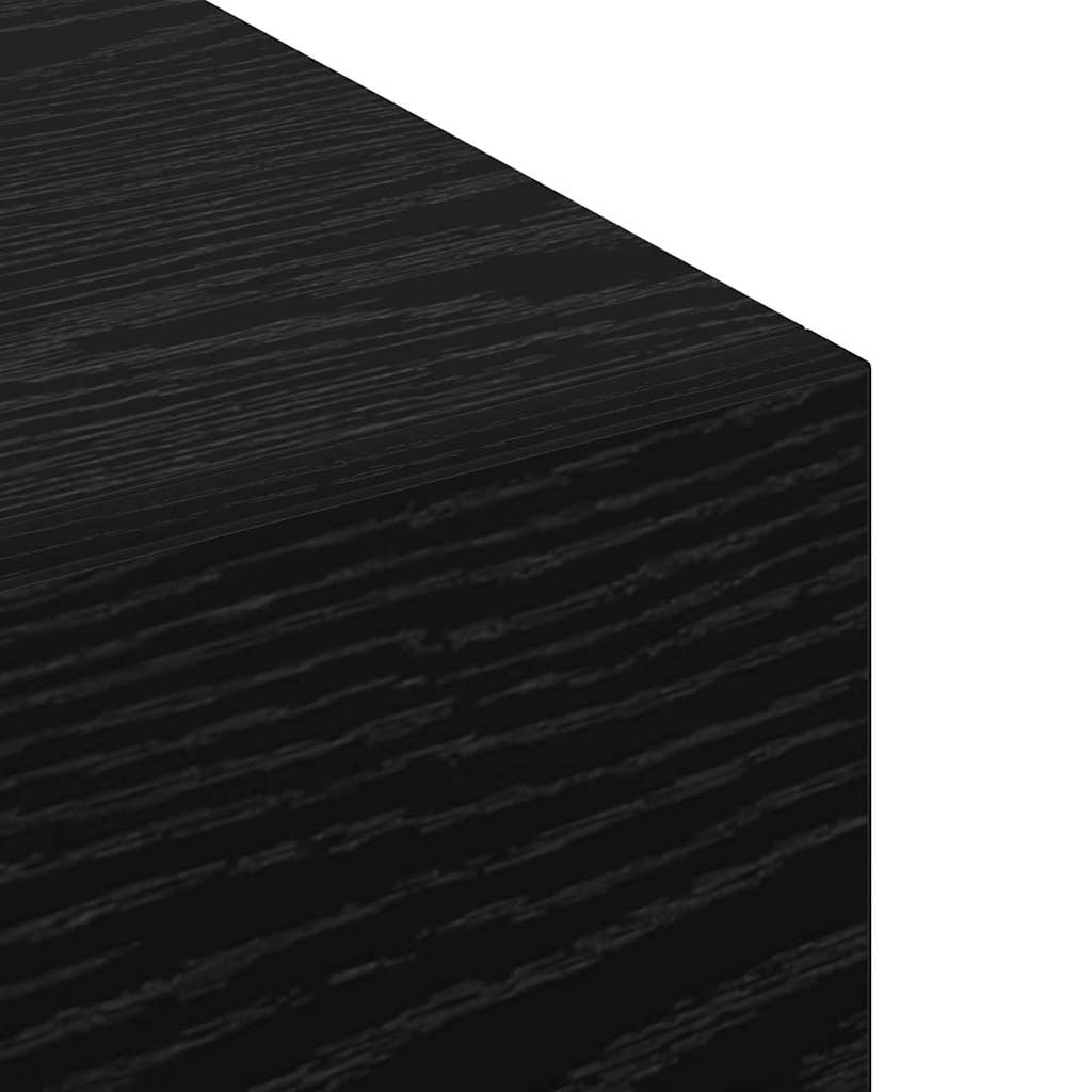 Wandschrank Wandmontiert Schwarz Eichen-Optik 60 x 36.5 x 35 cm