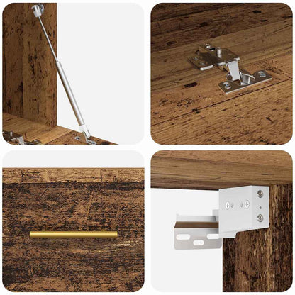 Wandschrank 80 x 36.5 x 35 cm Holzwerkstoff Altholz