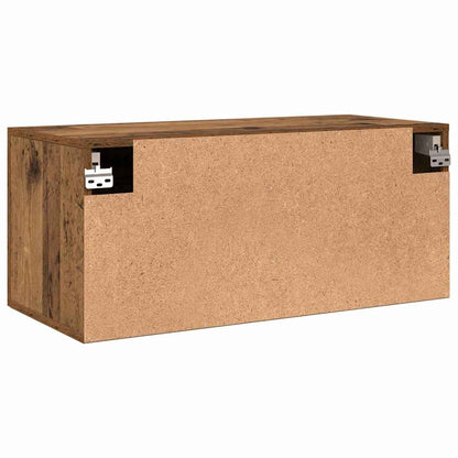 Wandschrank 80 x 36.5 x 35 cm Holzwerkstoff Altholz
