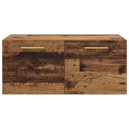 Wandschrank 80 x 36.5 x 35 cm Holzwerkstoff Altholz