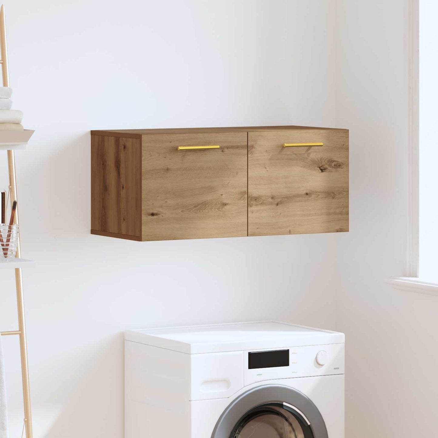 Wandschrank 80 x 36.5 x 35 cm Holzwerkstoff Artisan-Eiche