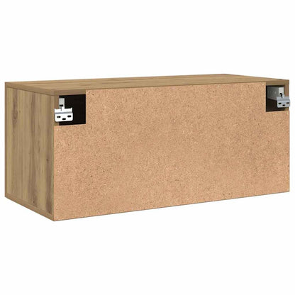 Wandschrank 80 x 36.5 x 35 cm Holzwerkstoff Artisan-Eiche