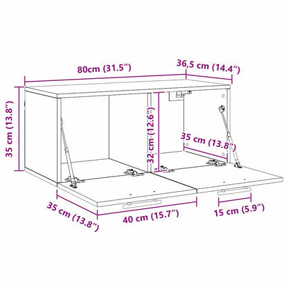 Wandschrank 80 x 36.5 x 35 cm Holzwerkstoff