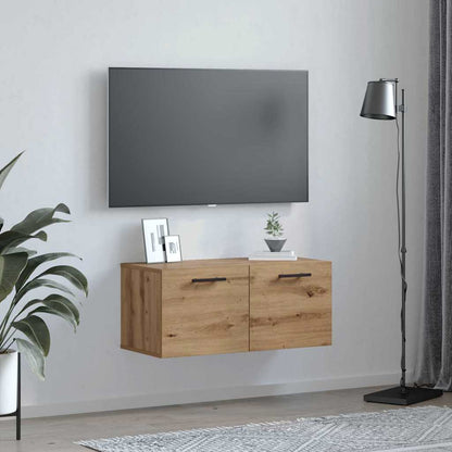 Wandschrank 80 x 36.5 x 35 cm Holzwerkstoff Artisan-Eiche