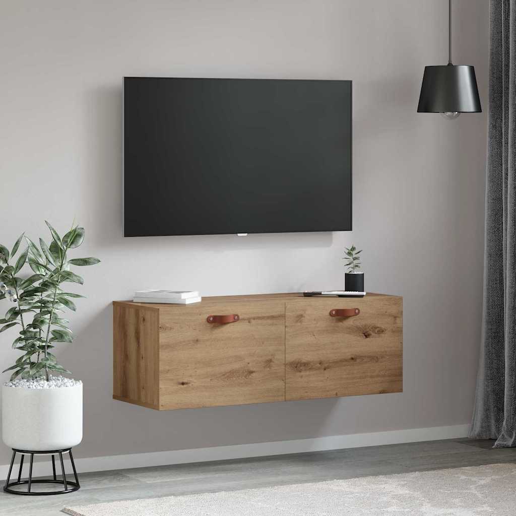 Wandschrank 100 x 36,5 x 35 cm Holzwerkstoff Artisan-Eiche