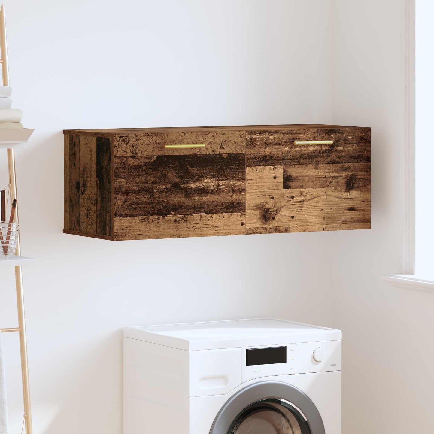 Wandschrank 100 x 36,5 x 35 cm Holzwerkstoff Altholz