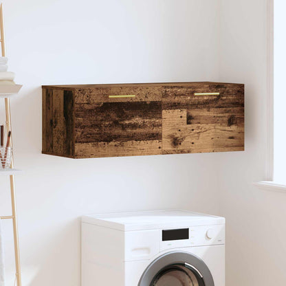 Wandschrank 100 x 36,5 x 35 cm Holzwerkstoff Altholz