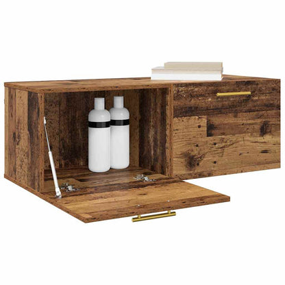 Wandschrank 100 x 36,5 x 35 cm Holzwerkstoff Altholz
