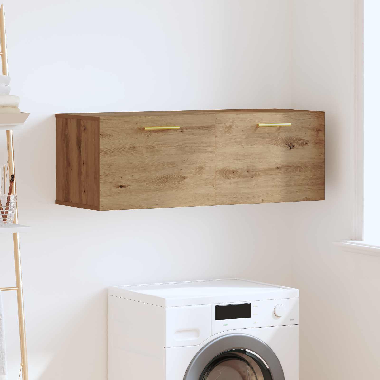 Wandschrank 100 x 36,5 x 35 cm Holzwerkstoff Artisan-Eiche
