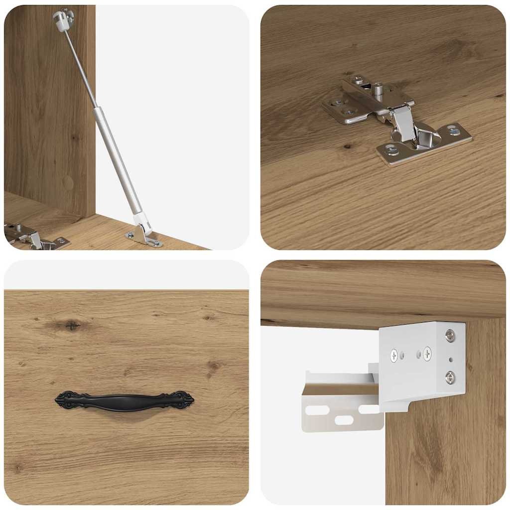 Wandschrank 100 x 36,5 x 35 cm Holzwerkstoff Artisan-Eiche