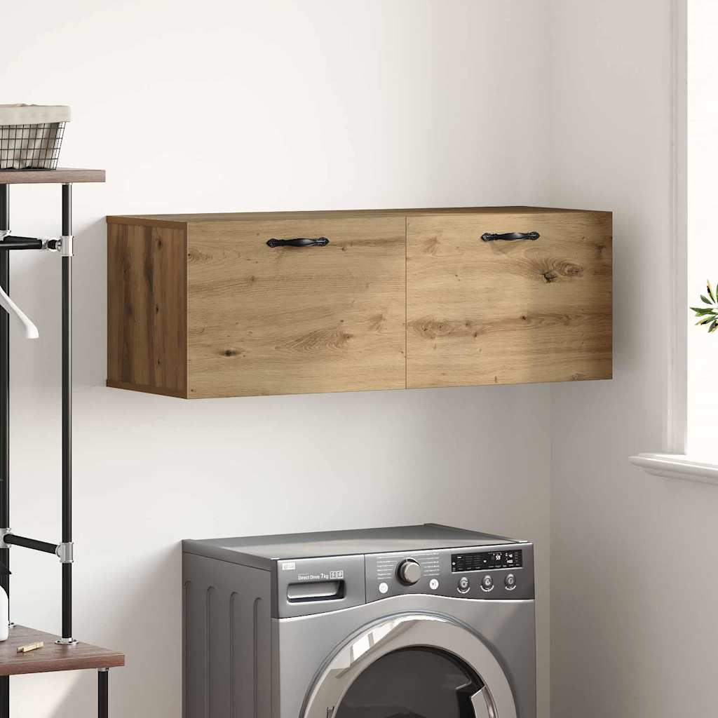 Wandschrank 100 x 36,5 x 35 cm Holzwerkstoff Artisan-Eiche