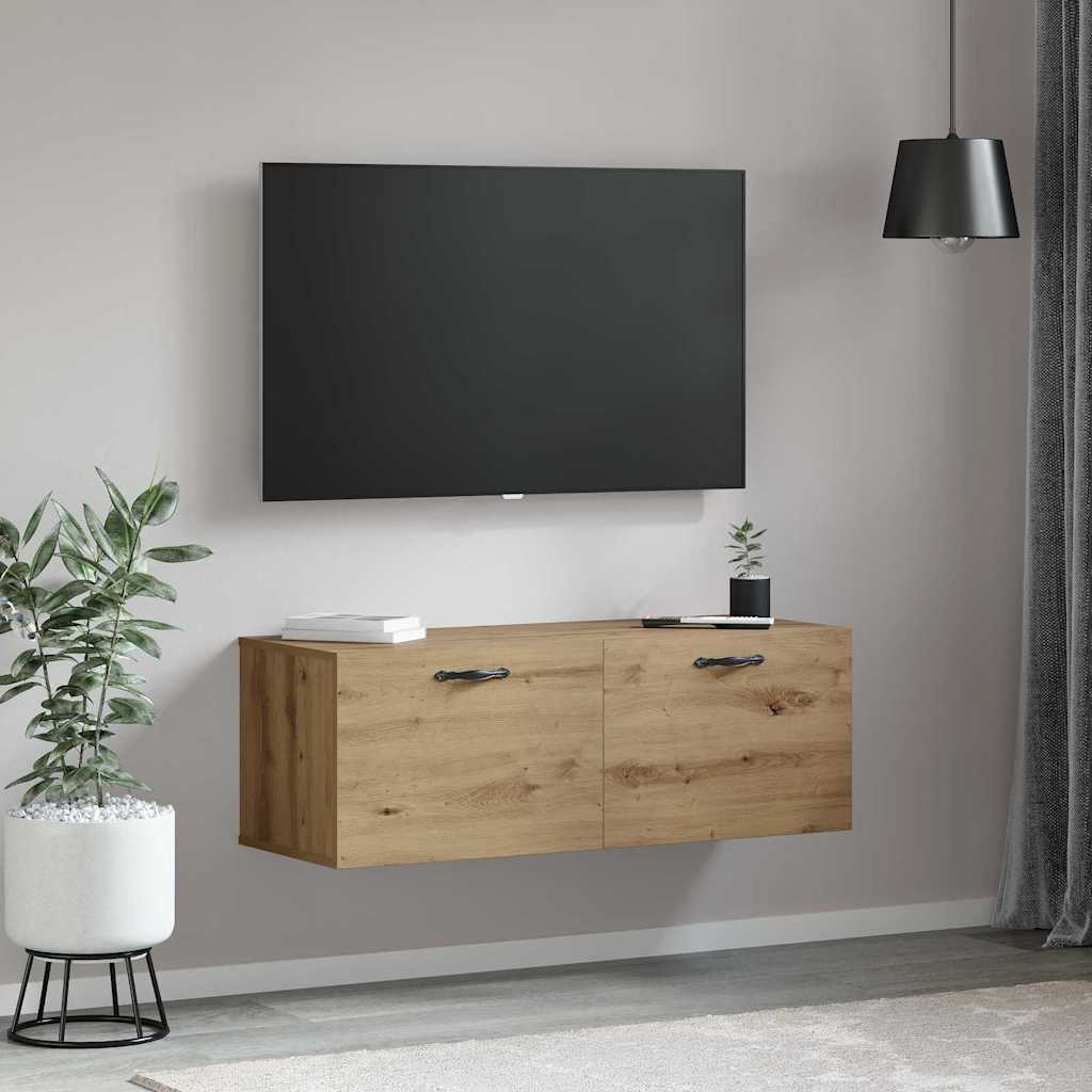 Wandschrank 100 x 36,5 x 35 cm Holzwerkstoff Artisan-Eiche