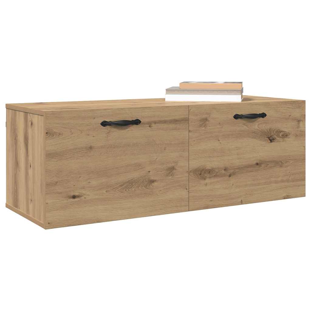 Wandschrank 100 x 36,5 x 35 cm Holzwerkstoff Artisan-Eiche