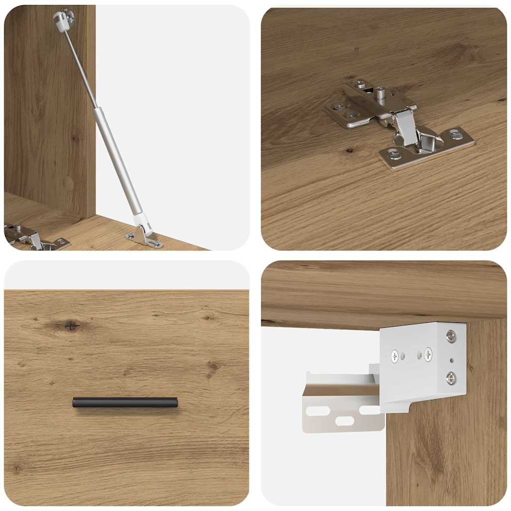 Wandschrank 100 x 36,5 x 35 cm Holzwerkstoff Artisan-Eiche