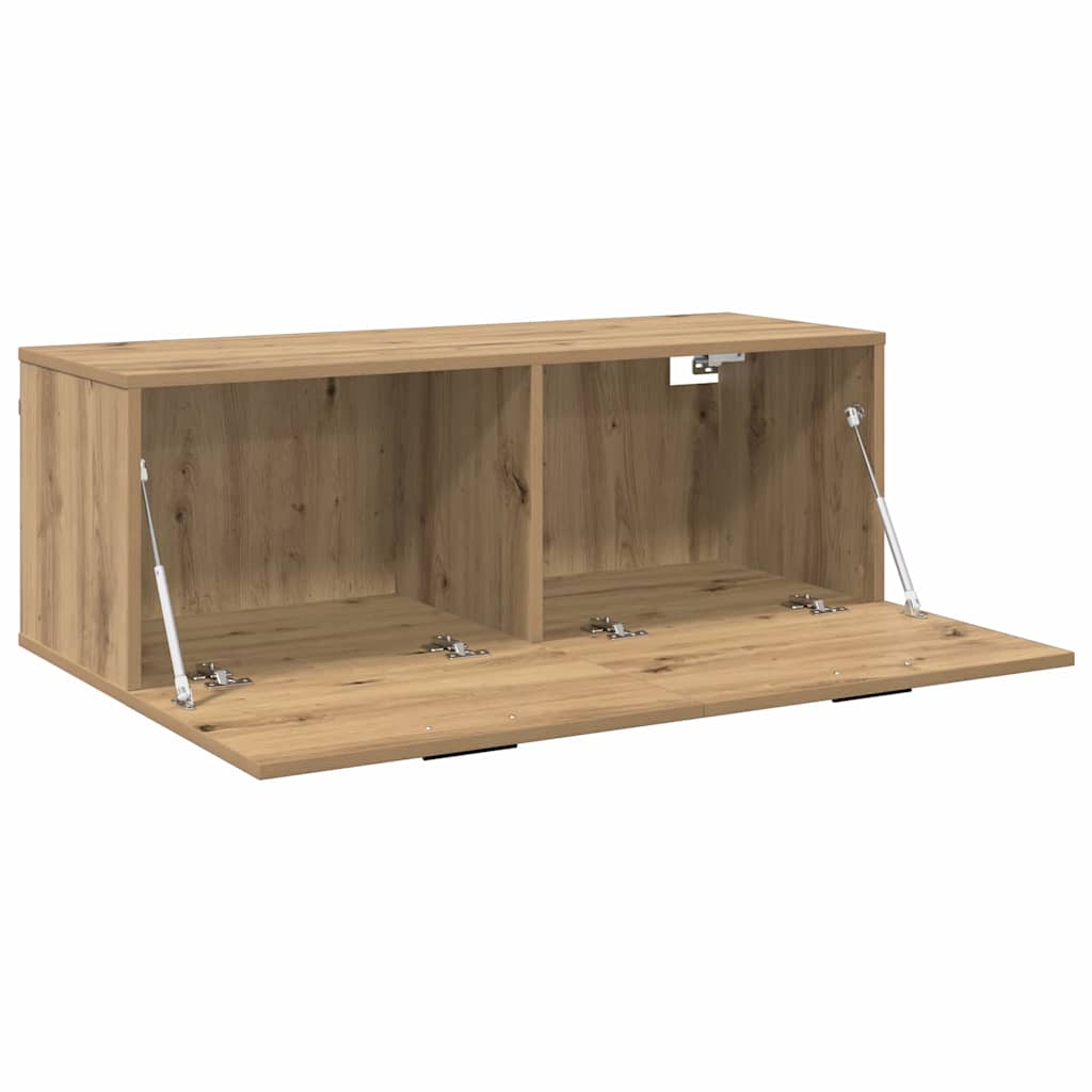 Wandschrank 100 x 36,5 x 35 cm Holzwerkstoff Artisan-Eiche