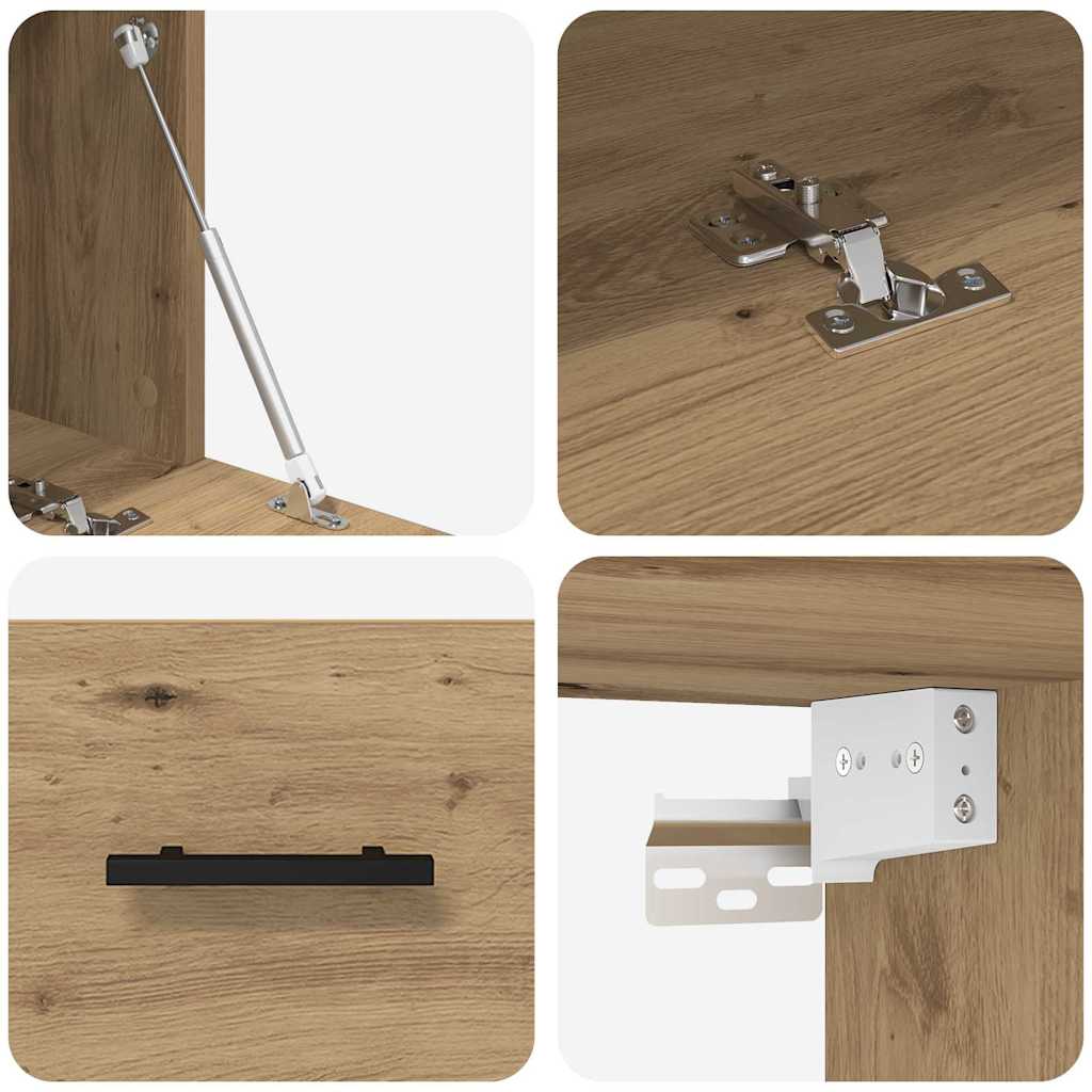 Wandschrank 100 x 36,5 x 35 cm Holzwerkstoff Artisan-Eiche