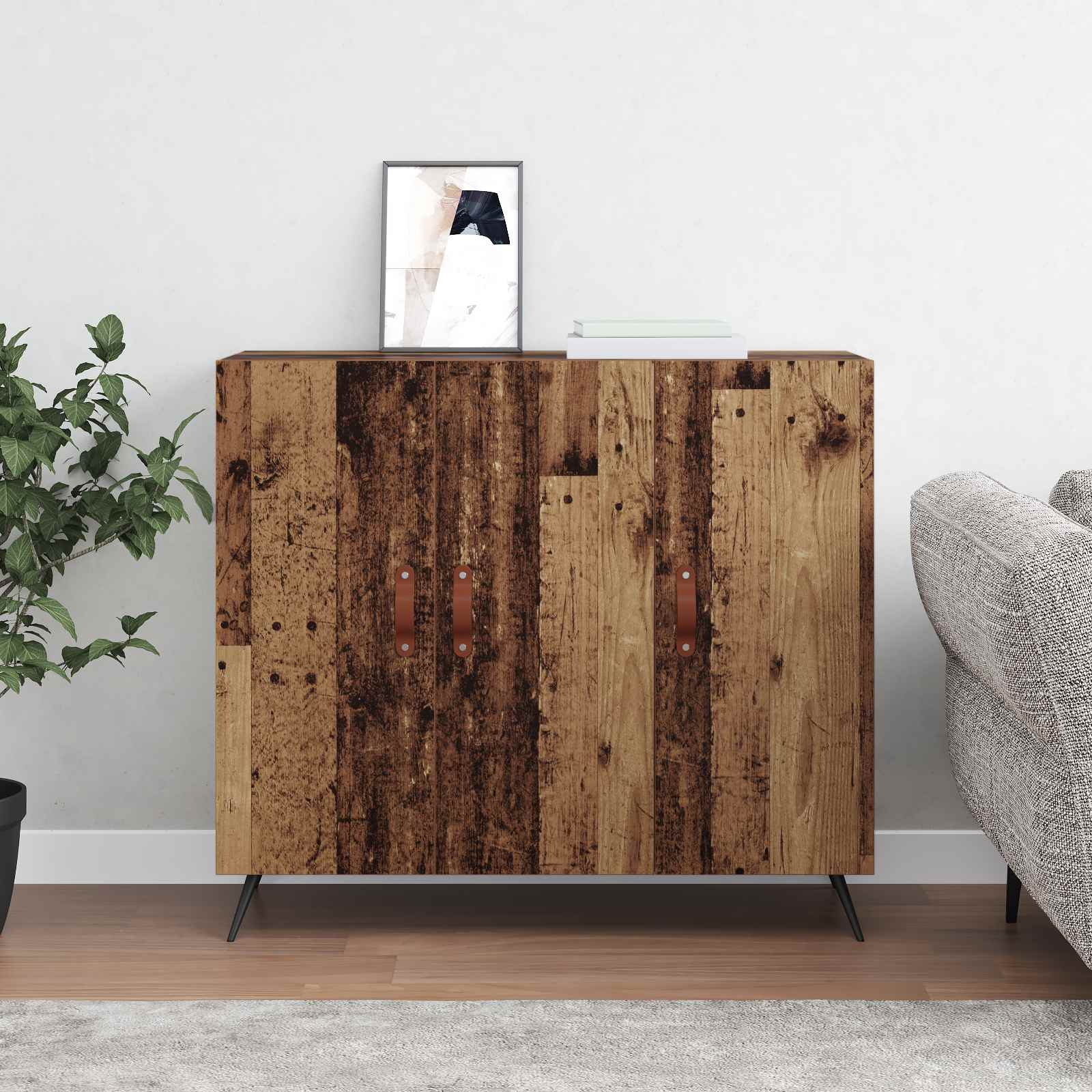 Sideboard Altholz 89,5 x 34 x 80 cm Holzwerkstoff