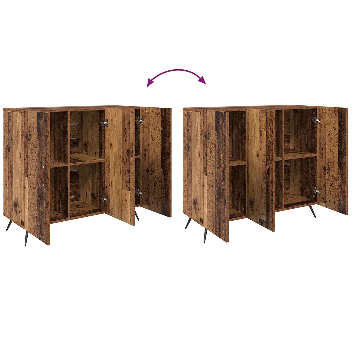 Sideboard Altholz 89,5 x 34 x 80 cm Holzwerkstoff