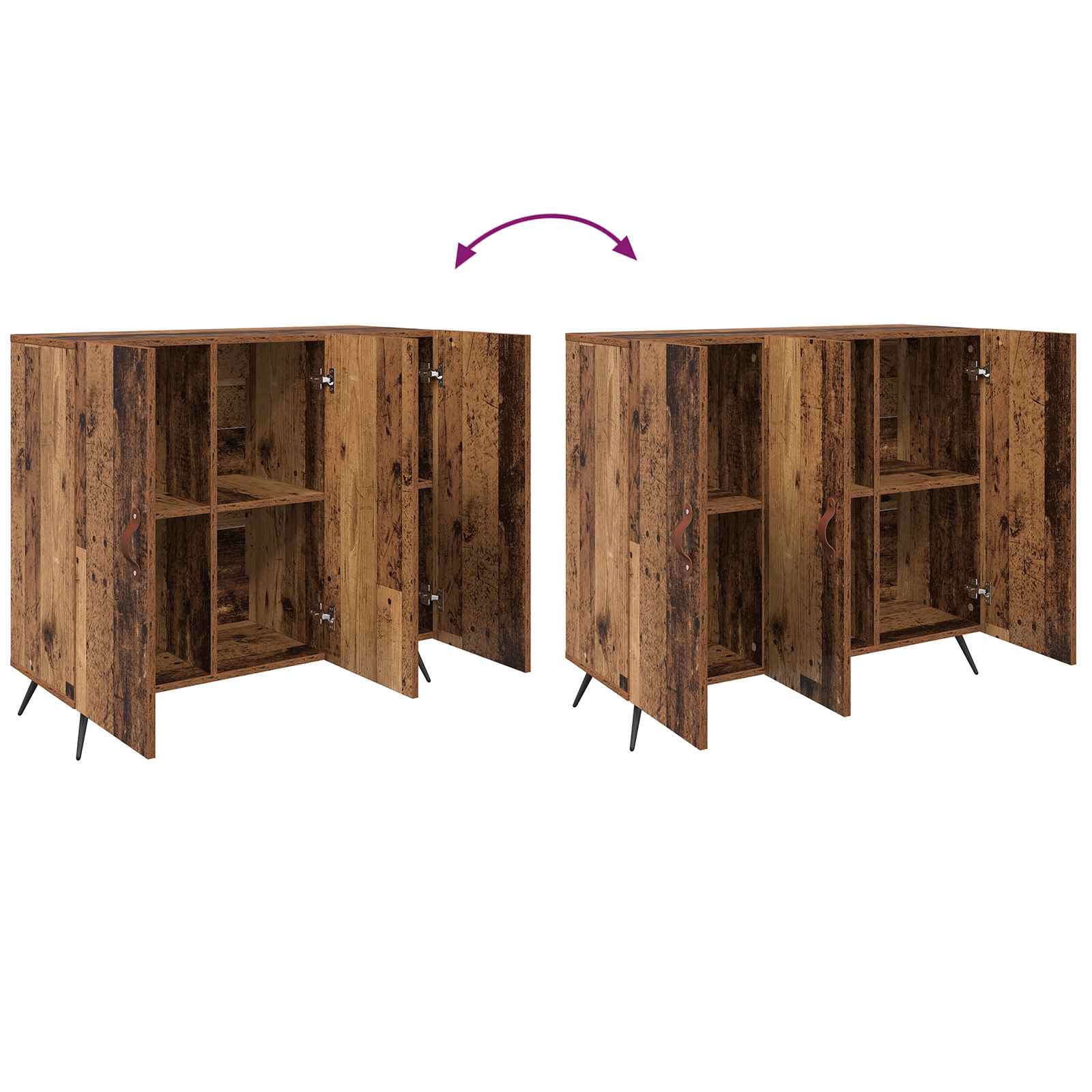 Sideboard Altholz 89,5 x 34 x 80 cm Holzwerkstoff