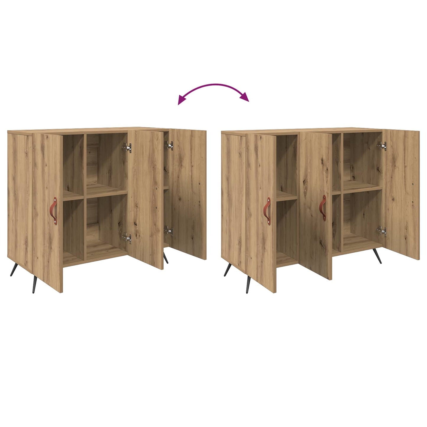 Sideboard Artisan-Eiche 89,5 x 34 x 80 cm Holzwerkstoff