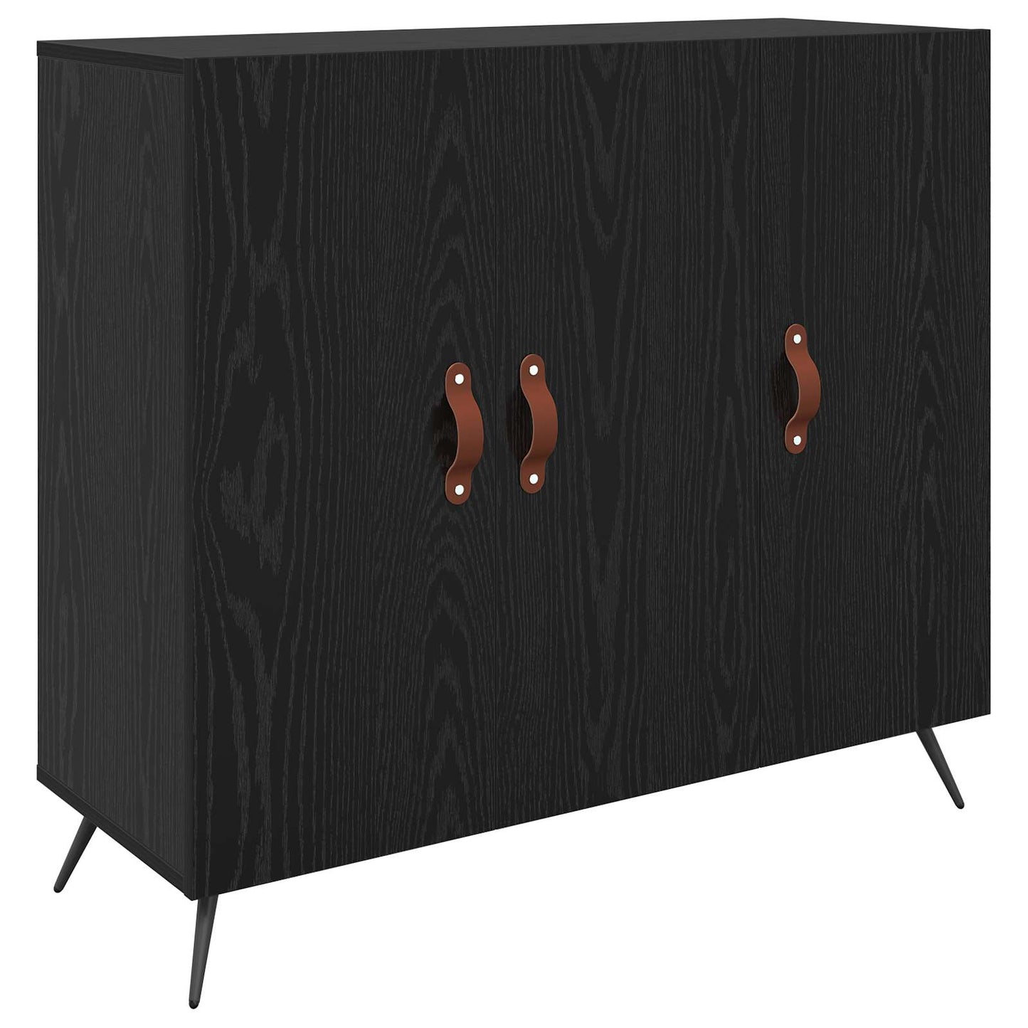 Sideboard Schwarz Eichen-Optik 89,5 x 34 x 80 cm Holzwerkstoff