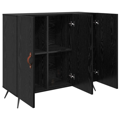 Sideboard Schwarz Eichen-Optik 89,5 x 34 x 80 cm Holzwerkstoff
