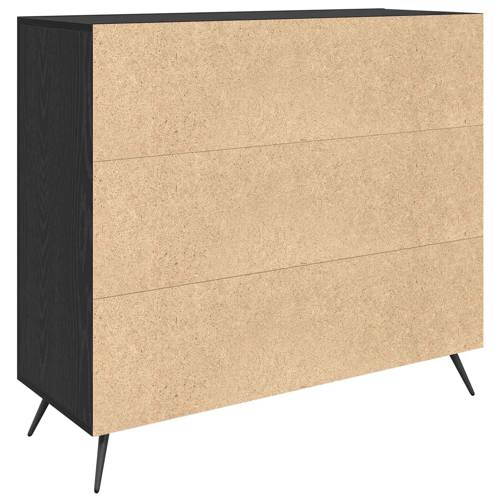 Sideboard Schwarz Eichen-Optik 89,5 x 34 x 80 cm Holzwerkstoff