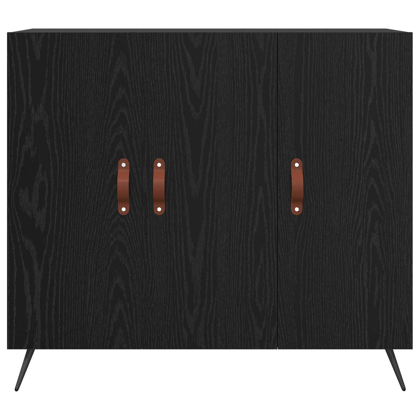 Sideboard Schwarz Eichen-Optik 89,5 x 34 x 80 cm Holzwerkstoff