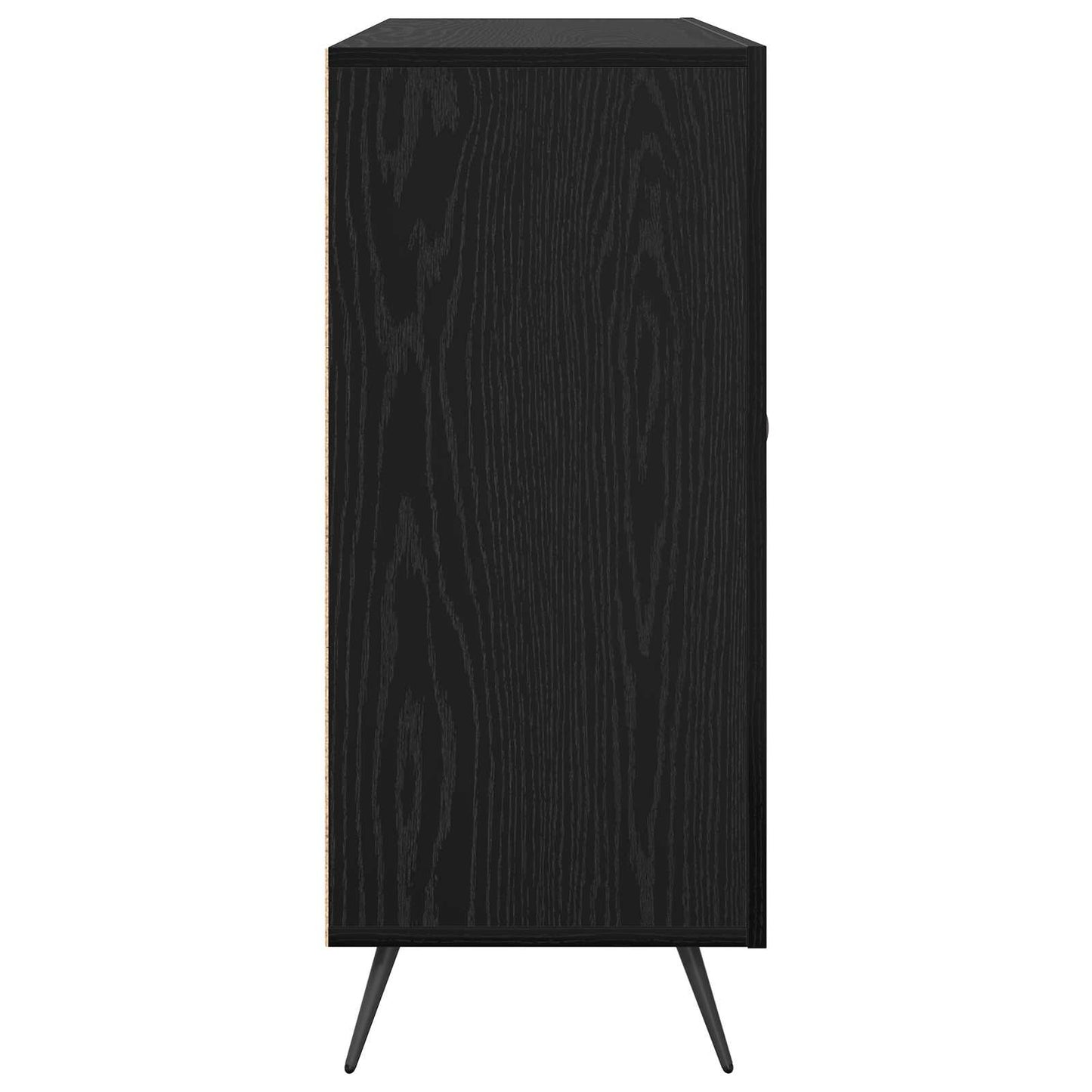 Sideboard Schwarz Eichen-Optik 89,5 x 34 x 80 cm Holzwerkstoff